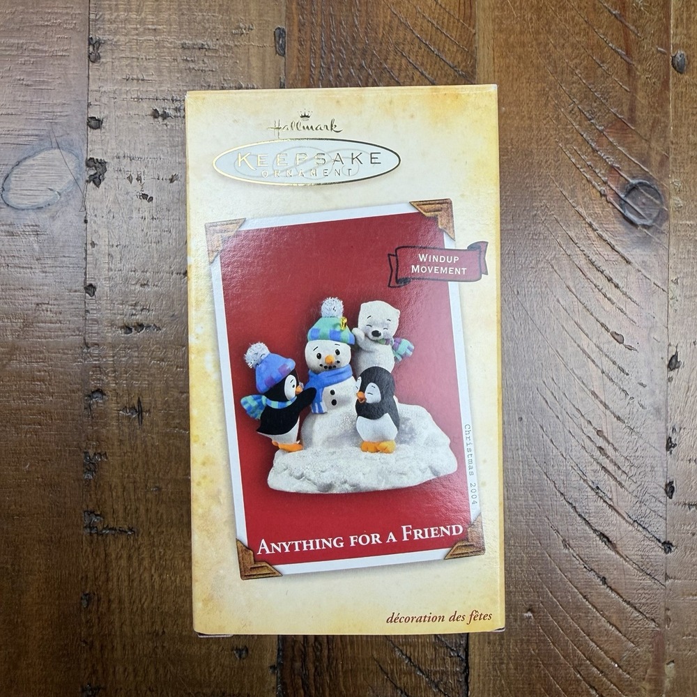 Vintage 2004 Hallmark Keepsake Christmas Ornament ANYTHING FOR A FRIEND Penguins